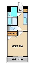 アルカディア3 1Kの間取図画像