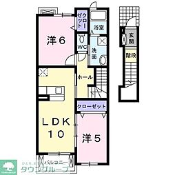 メロウヒルズ 2LDKの間取図画像