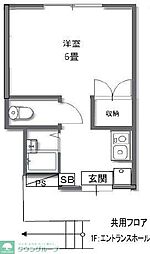 ミヤビハイツ2 1Kの間取図画像