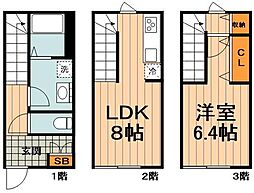 MOK-TERRACE志木 1LDKの間取図画像