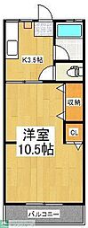 高野コーポ 1Kの間取図画像