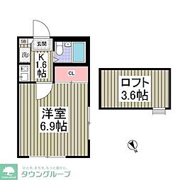 リブレス新河岸3 1Kの間取図画像