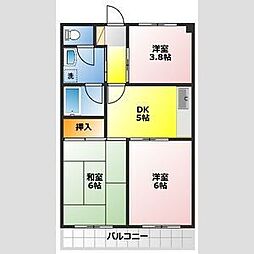 シャルルみずほ 3DKの間取図画像