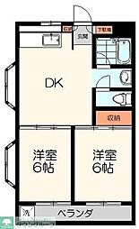 共栄マンション 2DKの間取図画像
