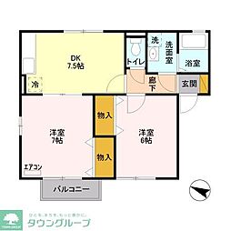 エステート西堀 2DKの間取図画像