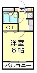 ラカータ川越 1Kの間取図画像