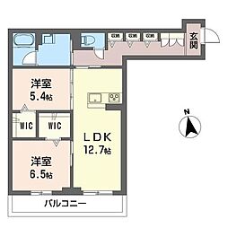 ヴィラージュスイート 2LDKの間取図画像