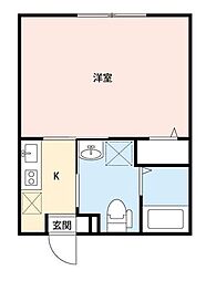 ステーションスクウェア 1Kの間取図画像