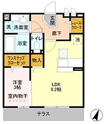 エトワールA 1LDKの間取図画像