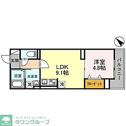 和光市白子1丁目アパート 1LDKの間取図画像