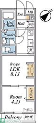 リブリ・グレイス富士見 1LDKの間取図画像