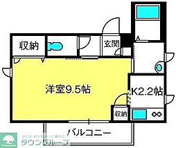 シャトーメルヴェーユ 1Kの間取図画像
