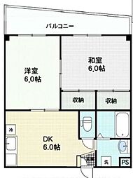 アネックスフジ 2DKの間取図画像