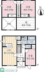 川越市藤木町タウンハウス 3LDKの間取図画像