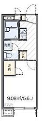 レオパレス旭 1Kの間取図画像