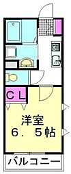 パセオ志木 1Kの間取図画像