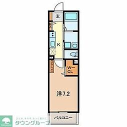 Etoile三原 1Kの間取図画像