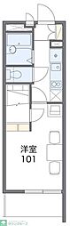 レオパレスエリュシオン 1Kの間取図画像