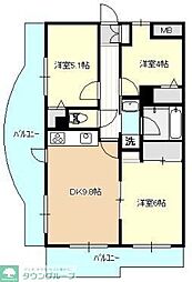 ライオンズマンション川越南古谷第2 3DKの間取図画像