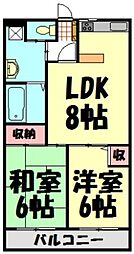メゾンロイヤル 2DKの間取図画像