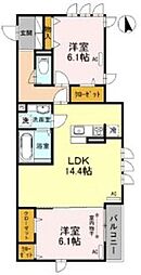 Famille 2LDKの間取図画像