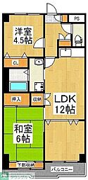 クレストみずほ台 2LDKの間取図画像