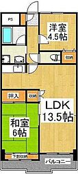 クレストみずほ台 2LDKの間取図画像