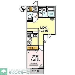エクセリア白子 1LDKの間取図画像
