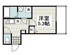 横浜市営地下鉄ブルーライン 吉野町駅 徒歩9分の賃貸アパート 3階1Kの間取り