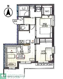 キリッシュパーク 2LDKの間取図画像
