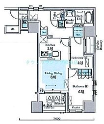 GRANPASEO横濱関内PREMIUM 2LDKの間取図画像