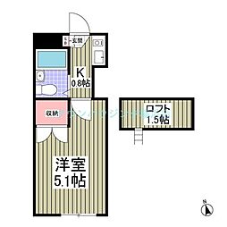 ネルソンパート5 1Kの間取図画像
