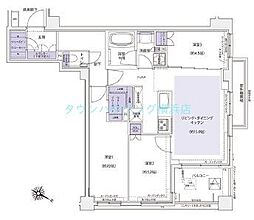 KDXレジデンス横濱紅葉坂 3LDKの間取図画像