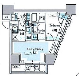 GRANPASEO横濱関内PREMIUM 1LDKの間取図画像
