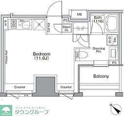 ザ・パークハビオSOHO横浜関内 ワンルームの間取図画像