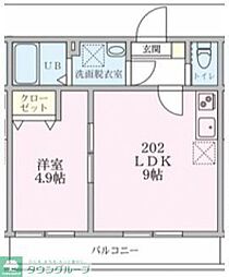 エレジオ横浜 1LDKの間取図画像