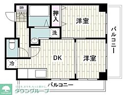 エトワールヤマト 2DKの間取図画像