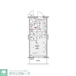 グランド・ガーラ桜木町駅前 1Kの間取図画像