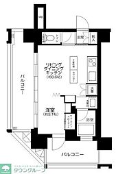 グラサージュ横濱リヴィエール 1LDKの間取図画像