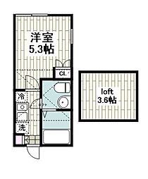 N-cube上大岡東 1Kの間取図画像