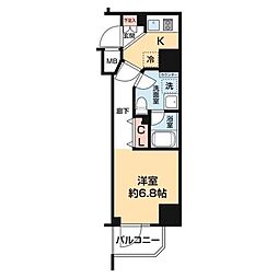 GALLERIARESIDENCEISHIKAWACHO 1Kの間取図画像