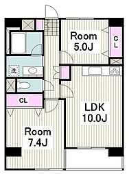 ベイイースト 2LDKの間取図画像