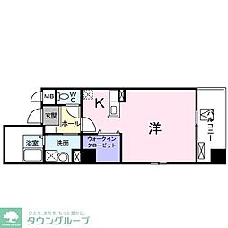 アヴニール山手 1Kの間取図画像