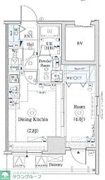 エストゥルース横濱吉野町 1DKの間取図画像