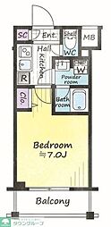 ガーラ・クレスタ横濱関内 1Kの間取図画像