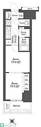 WORVE横浜伊勢佐木町 2Kの間取図画像