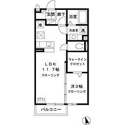 エスグランディール 2階1LDKの間取り