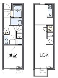 レオネクストモトウイング2 1階1LDKの間取り