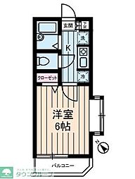 カディカワセ 1Kの間取図画像