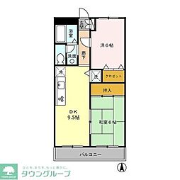 グレイス・コート 2DKの間取図画像